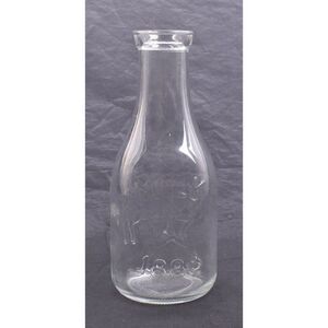Vintage Glass Milk Bottle Embossed 1888 Cow Star Canada 1 Qt.